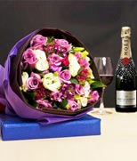 Moet Champagne with flowers